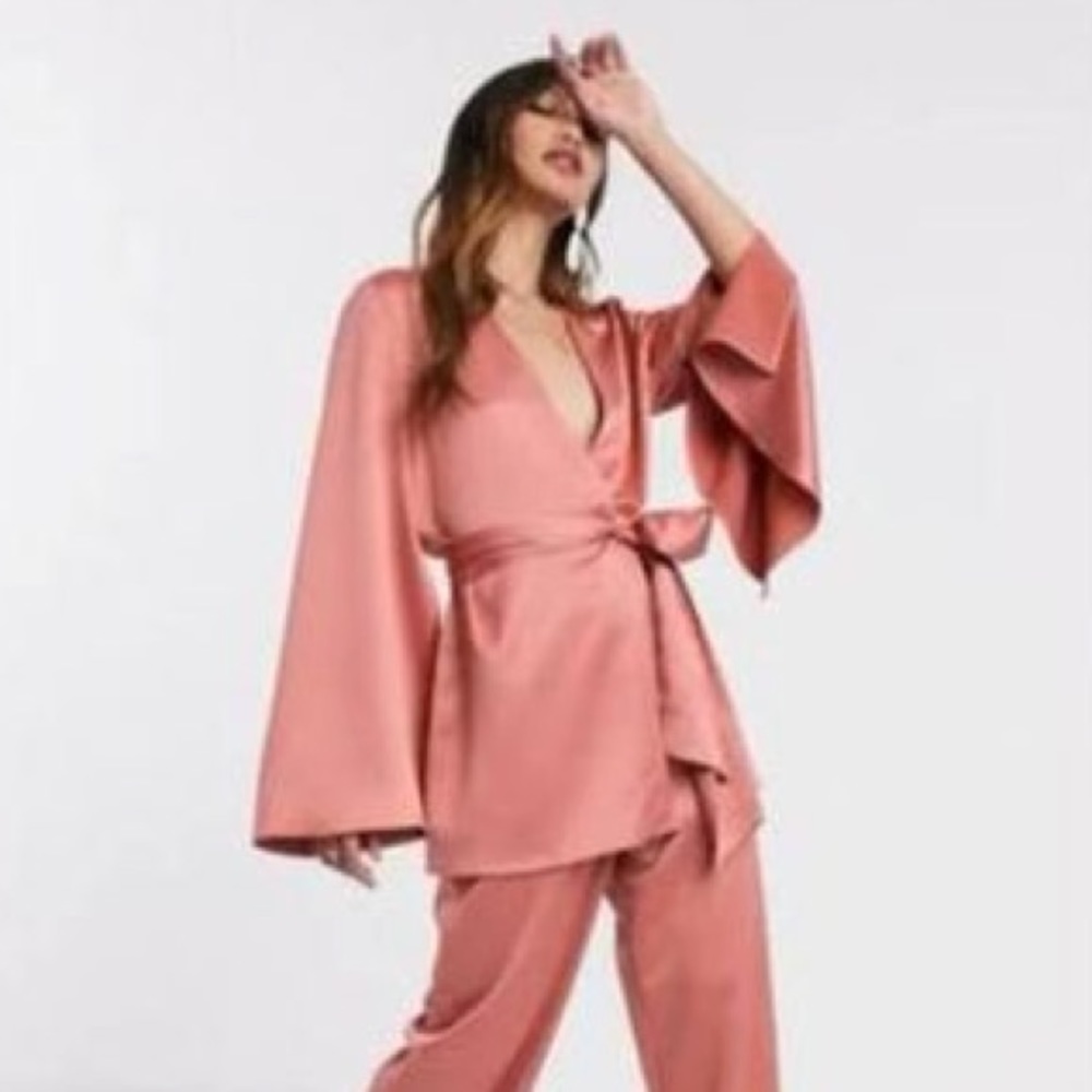 Asos Satin Blazer Pink